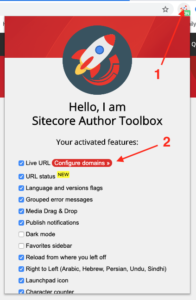 Sitecore Author Toolbox option menu